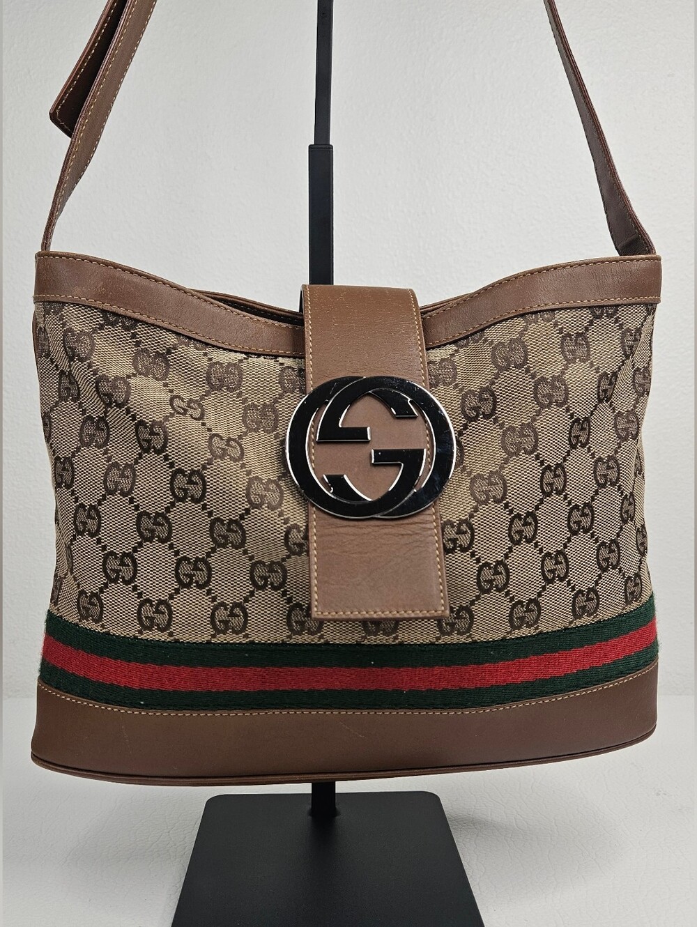 Authentic Gucci • Limited Edition #1160 • Sherry Line • GG Monogram • Stripe